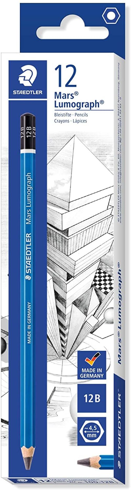 Lapiz Grafito Mars Lumograph 12B