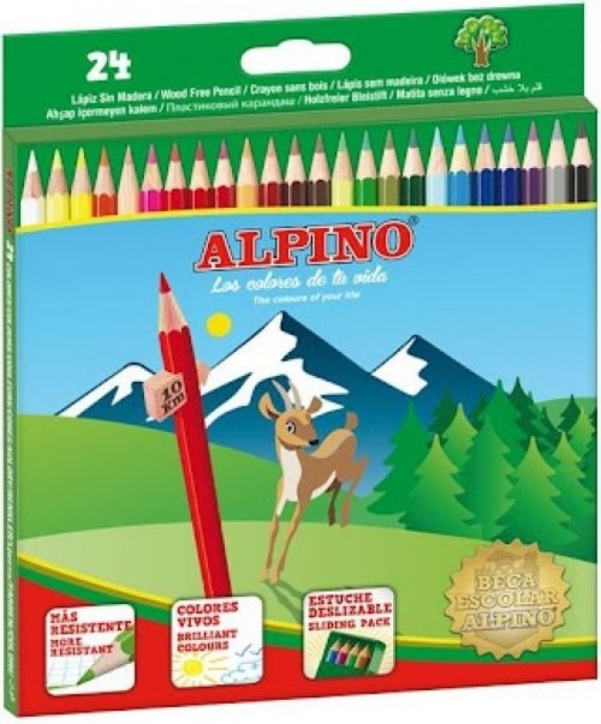 ALPINO lapices de colores. Estuche de 24 colores