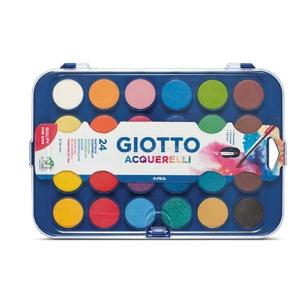 Estuche plástico 24 acuarelas+ Pincel GIOTTO 